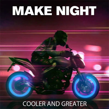 Luminous Tire Valve Cap Glow in the Dark Universal Fluorescent Wheel Nozzle Dustproof Air Leak Proof for Car Motorcycle Bike